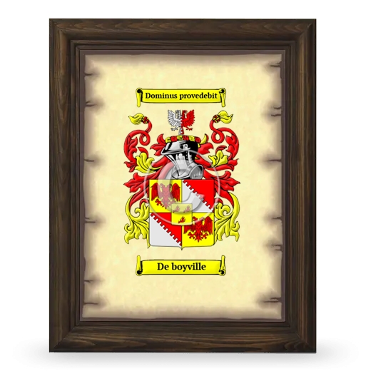 De boyville Coat of Arms Framed - Brown